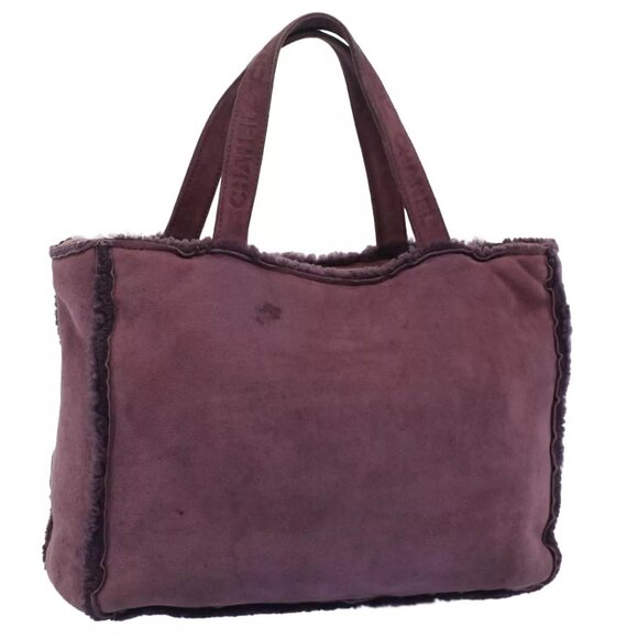 CHANEL Hand Bag Mouton Purple CC Auth - Picture 1 of 16